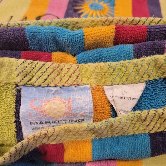 Beach Towel Rainbow Stripe South Padre Island Texas Resort Big 68 in x 31 in - Picture 8 of 11